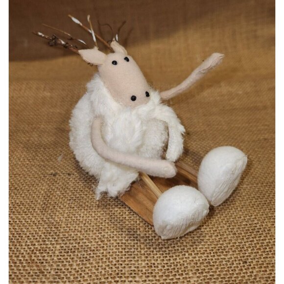 Rustic Sheep Sledding & Skiing Christmas Decor NEW Holiday Farmhouse - Picture 2 of 5